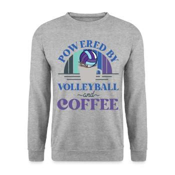 Volleyball Player Team Coffee - Unisex Sweatshirt - salt & pepper - Front - Alina (178cm) & Michal (187cm)