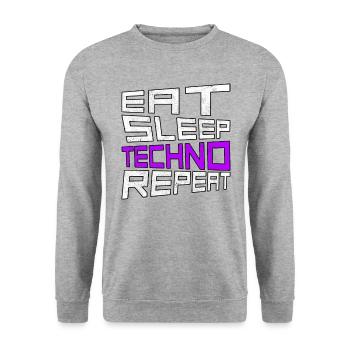 manger du sommeil techno répéter - Sweat-shirt Unisexe - gris chiné - Devant - Alina (178cm) & Michal (187cm)