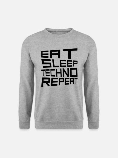 eat sleep techno repeat - Unisex Sweatshirt - salt & pepper