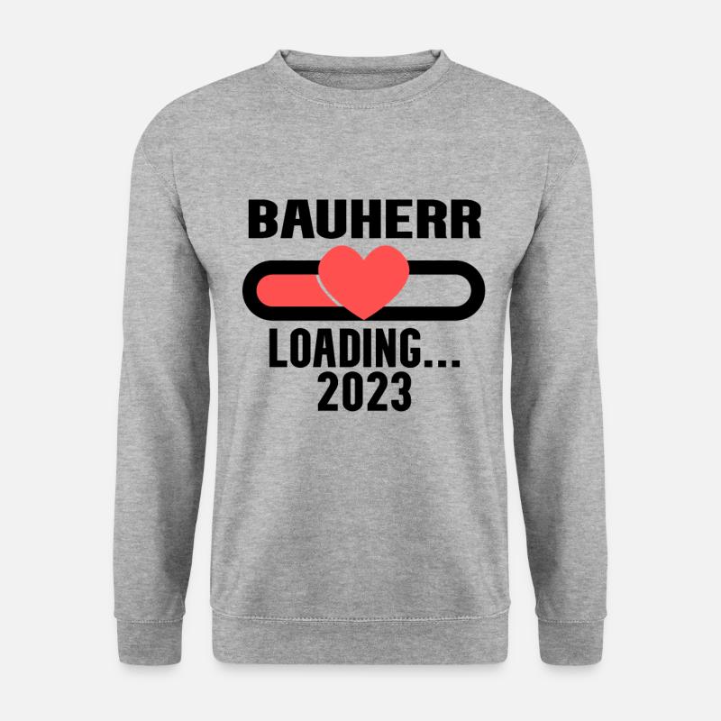 Bauherr 2023 Loading - Unisex Pullover - Weißgrau meliert