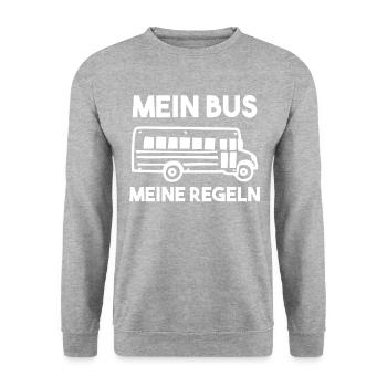 Busfahrer Spruch - Unisex Pullover - Weißgrau meliert - Vorne - Alina (178cm) & Michal (187cm)