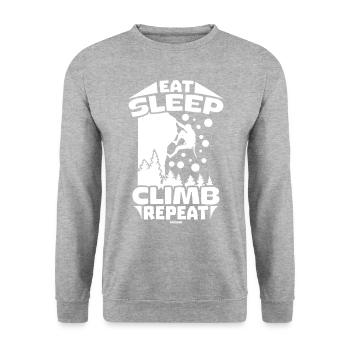 Climbing Mountain Alps Nature Climbing Gift - Unisex Sweatshirt - salt & pepper - Front - Alina (178cm) & Michal (187cm)
