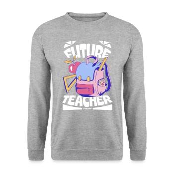 Future Teacher - Unisex Pullover - Weißgrau meliert - Vorne - Alina (178cm) & Michal (187cm)