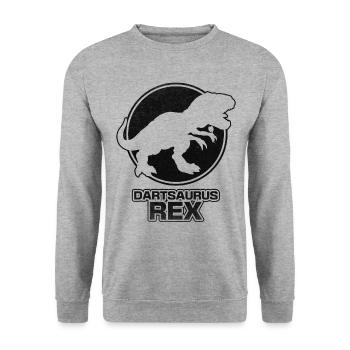 Dartsaurus Rex Darts jouer Dino Darts joueur - Sweat-shirt Unisexe - gris chiné - Devant - Alina (178cm) & Michal (187cm)