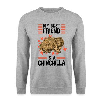Wombat ist mein bester Freund Beuteltier - Unisex Pullover - Weißgrau meliert - Vorne - Alina (178cm) & Michal (187cm)