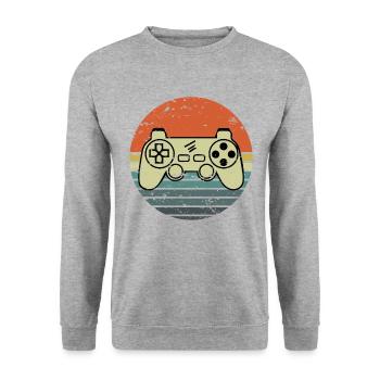 Gamer Graphic Video Game Player Gaming Gamer Pc Co - Unisex Pullover - Weißgrau meliert - Vorne - Alina (178cm) & Michal (187cm)