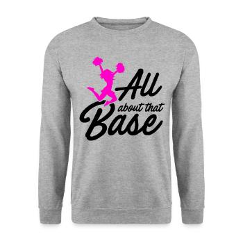 All About That Base Cheerleader Cheerleading Gymna - Unisex Pullover - Weißgrau meliert - Vorne - Alina (178cm) & Michal (187cm)
