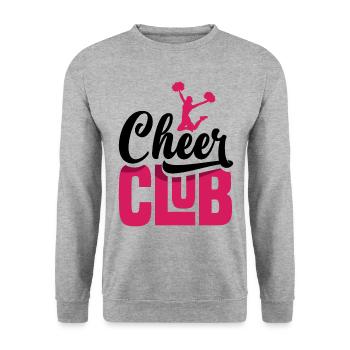 Cheer Club Cheerleading Cheerleader Cheerdance Gym - Unisex Pullover - Weißgrau meliert - Vorne - Alina (178cm) & Michal (187cm)
