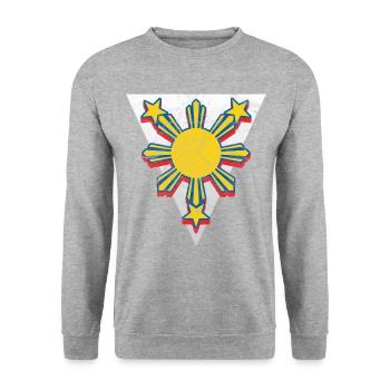 Philippines Filipino Flag Sun Pride I Gift - Unisex Sweatshirt - salt & pepper - Front - Alina (178cm) & Michal (187cm)