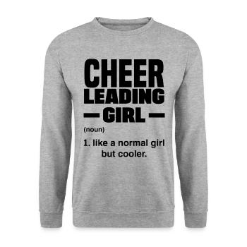 Cheerleading Girl Noun Defintion Cheerleader Cheer - Unisex Pullover - Weißgrau meliert - Vorne - Alina (178cm) & Michal (187cm)