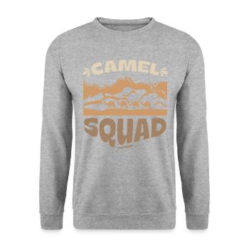 Camel Squad - Unisex Pullover - Weißgrau meliert - Vorne - Alina (178cm) & Michal (187cm)