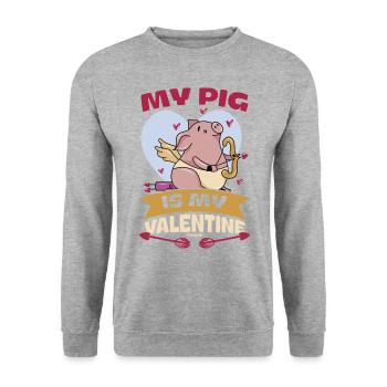 Cochon Cochon PorcLet Semer Des Cochons Cadeau - Sweat-shirt Unisexe - gris chiné - Devant - Alina (178cm) & Michal (187cm)
