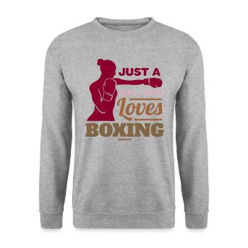 Juste une fille qui aime la boxe - Sweat-shirt Unisexe - gris chiné - Devant - Alina (178cm) & Michal (187cm)