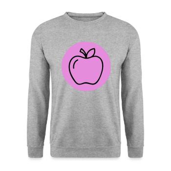 Apfel - Unisex Pullover - Weißgrau meliert - Vorne - Alina (178cm) & Michal (187cm)