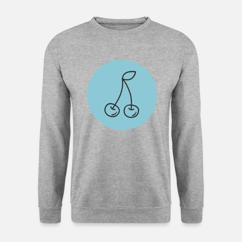Kirsche - Unisex Pullover - Weißgrau meliert