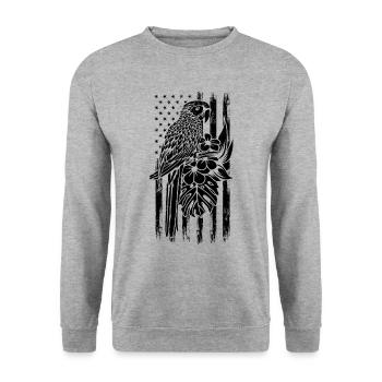 Drapeau américain Parrot Bird Lover Parrot Bird - Sweat-shirt Unisexe - gris chiné - Devant - Alina (178cm) & Michal (187cm)