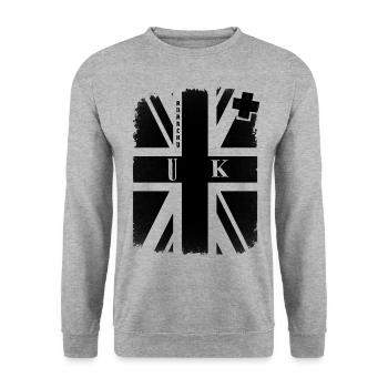 Drapeau du Royaume-Uni - Sweat-shirt Unisexe - gris chiné - Devant - Alina (178cm) & Michal (187cm)