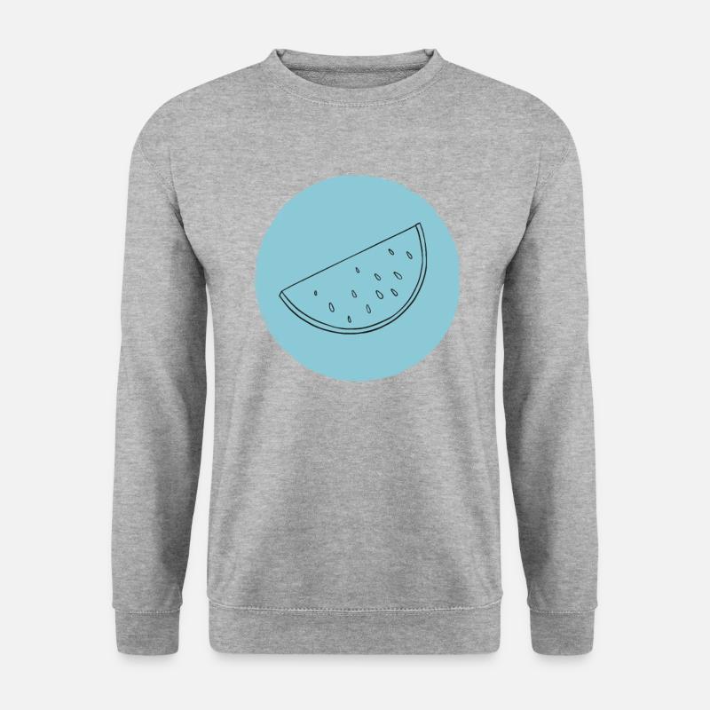 Wassermelone - Unisex Pullover - Weißgrau meliert
