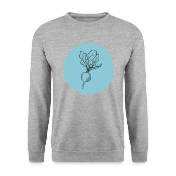 Radieschen - Unisex Pullover - Weißgrau meliert - Vorne - Alina (178cm) & Michal (187cm)
