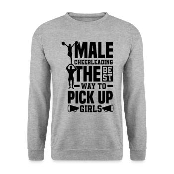 Male Cheerleading The Best Way To Pick Up Girls Sp - Unisex Pullover - Weißgrau meliert - Vorne - Alina (178cm) & Michal (187cm)