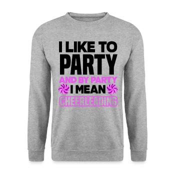 I Like To Party And By Party I Mean Cheerleading G - Unisex Pullover - Weißgrau meliert - Vorne - Alina (178cm) & Michal (187cm)