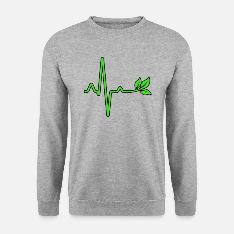 Veganer Vegetarier Herzschlag - Unisex Pullover - Weißgrau meliert