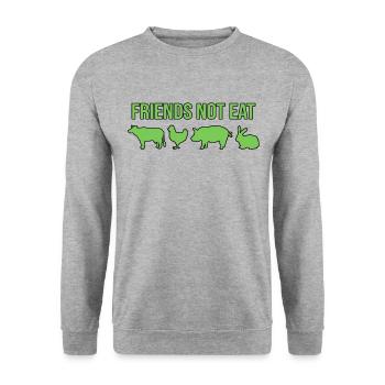 Vegetarier Veganer Spruch - Unisex Pullover - Weißgrau meliert - Vorne - Alina (178cm) & Michal (187cm)