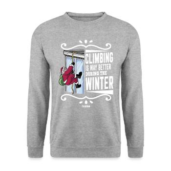 Grimper - Sweat-shirt Unisexe - gris chiné - Devant - Alina (178cm) & Michal (187cm)