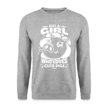 Cochon - Sweat-shirt Unisexe - gris chiné - Devant - Alina (178cm) & Michal (187cm)