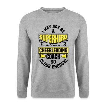 I May Not Be A Superhero But I Am A Cheerleading C - Unisex Pullover - Weißgrau meliert - Vorne - Alina (178cm) & Michal (187cm)