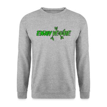 enjoy veggie - Unisex Sweatshirt - salt & pepper - Front - Alina (178cm) & Michal (187cm)