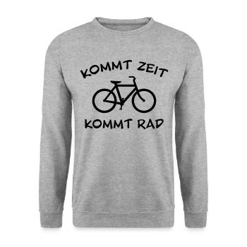 Fahrrad Spruch Humor - Unisex Pullover - Weißgrau meliert - Vorne - Alina (178cm) & Michal (187cm)