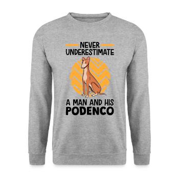 Femme avec lévrier espagnol Podenco - Sweat-shirt Unisexe - gris chiné - Devant - Alina (178cm) & Michal (187cm)