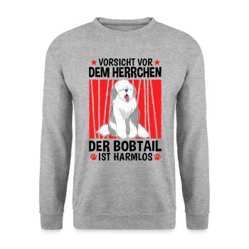 Bobtail Herrchen altenglischer Schäferhund - Unisex Pullover - Weißgrau meliert - Vorne - Alina (178cm) & Michal (187cm)