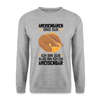 Ameisenbären sind süß Ameisenfresser - Unisex Pullover - Weißgrau meliert - Vorne - Alina (178cm) & Michal (187cm)