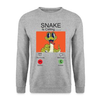 Snake Serpent Phone Display Snake - Unisex Sweatshirt - salt & pepper - Front - Alina (178cm) & Michal (187cm)