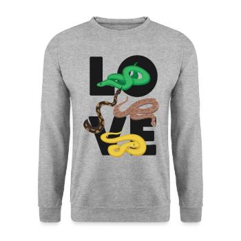 Snake Serpent Love - Unisex Sweatshirt - salt & pepper - Front - Alina (178cm) & Michal (187cm)