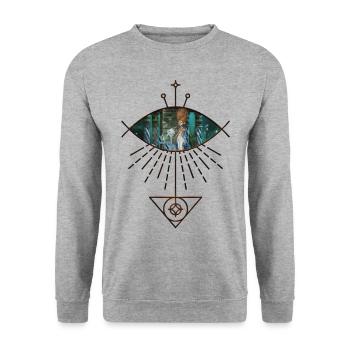 Cute little mermaid with fantasy fish - Unisex Sweatshirt - salt & pepper - Front - Alina (178cm) & Michal (187cm)