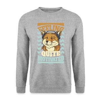 Motivation motivates career Positive gift - Unisex Sweatshirt - salt & pepper - Front - Alina (178cm) & Michal (187cm)