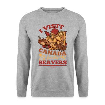 Canada - Sweat-shirt Unisexe - gris chiné - Devant - Alina (178cm) & Michal (187cm)