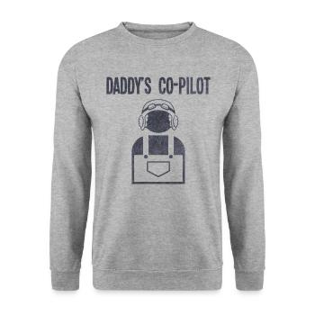 Flugzeug Pilot Fliegen Vater Co-Pilot I Geschenk - Unisex Pullover - Weißgrau meliert - Vorne - Alina (178cm) & Michal (187cm)