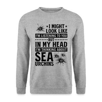 It might seem like I'm listening to you - - Unisex Sweatshirt - salt & pepper - Front - Alina (178cm) & Michal (187cm)