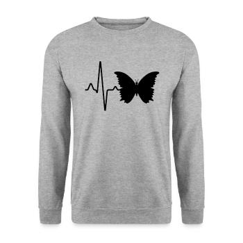 Butterfly Heartbeat - Unisex Sweatshirt - salt & pepper - Front - Alina (178cm) & Michal (187cm)