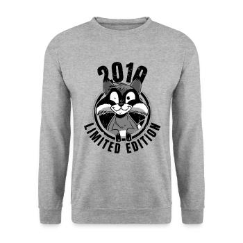 Édition limitée 2010 Crazy Raccoon Raccoon - Sweat-shirt Unisexe - gris chiné - Devant - Alina (178cm) & Michal (187cm)