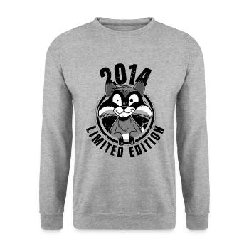Édition limitée 2014 Crazy Raccoon Raccoon - Sweat-shirt Unisexe - gris chiné - Devant - Alina (178cm) & Michal (187cm)