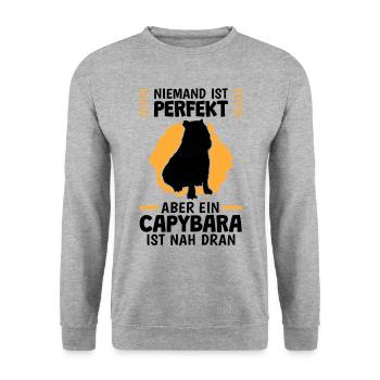 Capybaras sind perfekt südamerikanisches Capybara - Unisex Pullover - Weißgrau meliert - Vorne - Alina (178cm) & Michal (187cm)