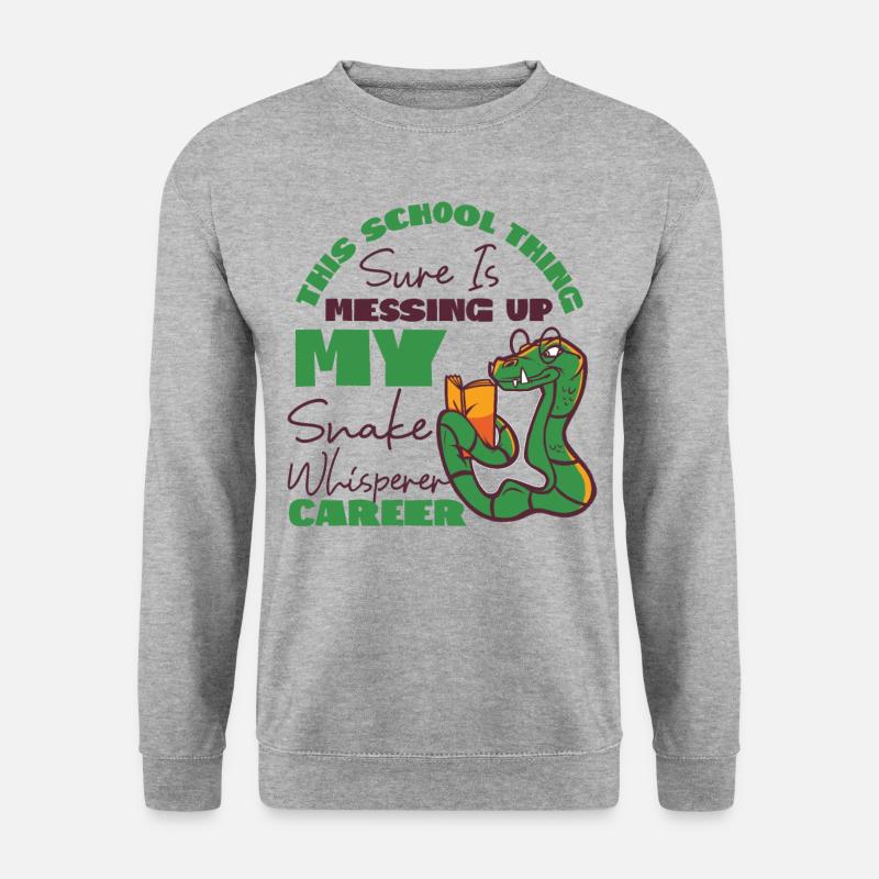 Snake Serpent This School Thing - Unisex Pullover - Weißgrau meliert