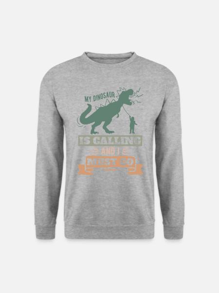 Mon dinosaure appelle et je dois partir - Sweat-shirt Unisexe - gris chiné