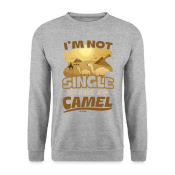 I'm Not Single I Have A Camel - Unisex Pullover - Weißgrau meliert - Vorne - Alina (178cm) & Michal (187cm)