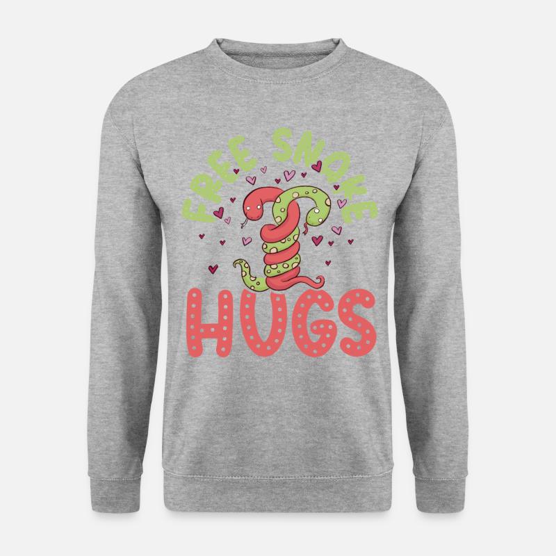 Snake Serpent Free Snake Hugs - Unisex Pullover - Weißgrau meliert
